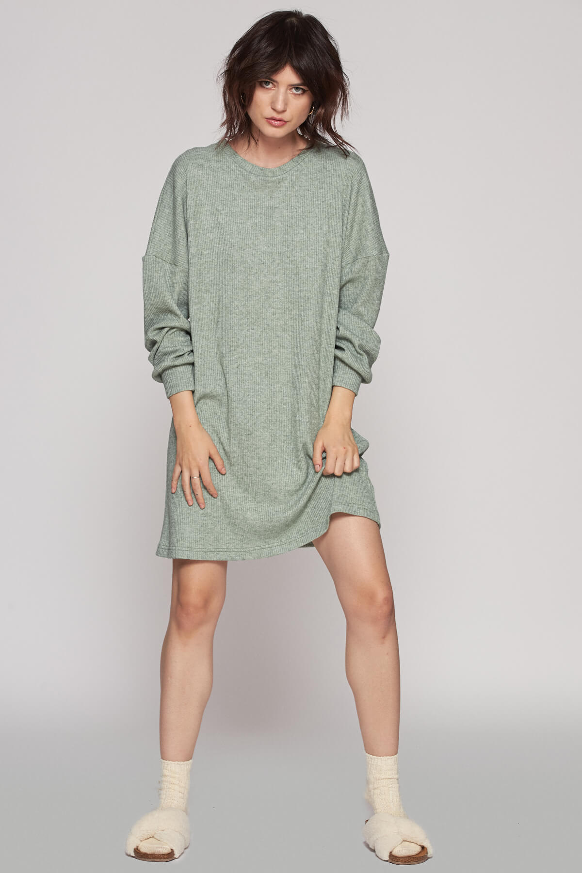 Oversized textured fabric dress for effortless, every day dressing