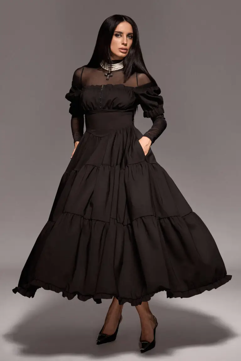 Outlet 46 Rochie Milkmaid Lunga Neagra