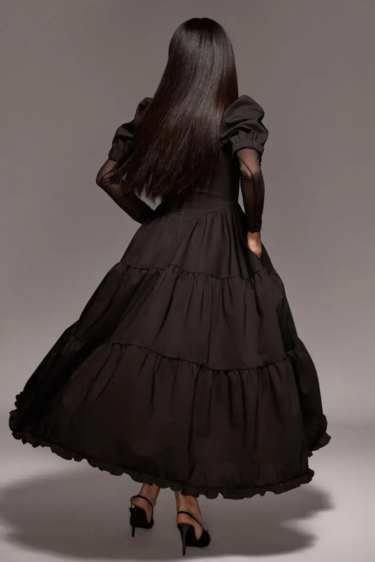 Outlet 48 Rochie Milkmaid Lunga Neagra