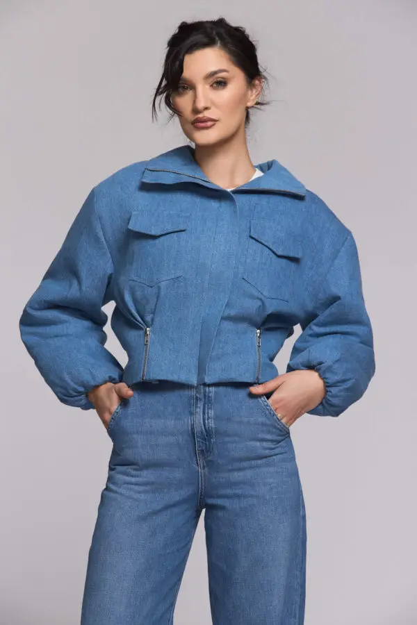 Jacheta Bomber din Denim
